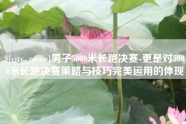 长葛男子5000米长跑决赛-更是对5000米长跑决赛策略与技巧完美运用的体现