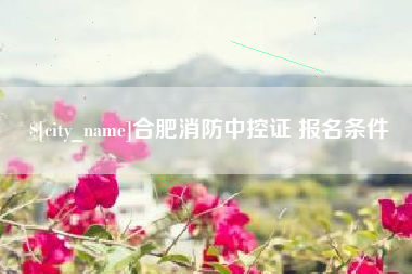 长葛合肥消防中控证 报名条件
