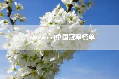 长葛中国冠军榜单
