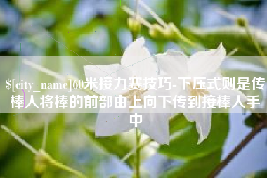 长葛60米接力赛技巧-下压式则是传棒人将棒的前部由上向下传到接棒人手中